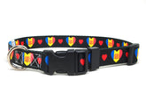 Dog Collar with Andorra Hearts Pattern in black
